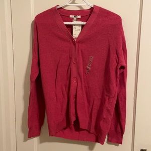 pink cardigan from uniqlo, never worn, size M